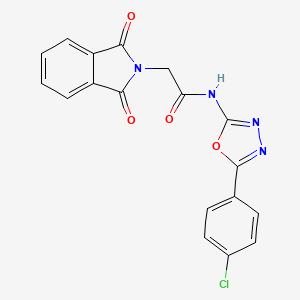 molecular formula C18H11ClN4O4 B2439912 N-(5-(4-chlorophenyl)-1,3,4-oxadiazol-2-yl)-2-(1,3-dioxoisoindolin-2-yl)acetamide CAS No. 920461-17-2