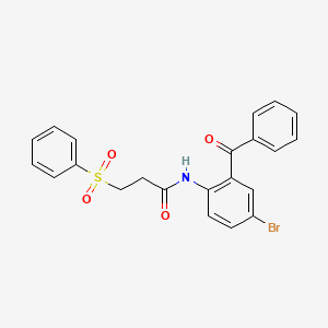 molecular formula C22H18BrNO4S B2439916 N-(2-苯甲酰基-4-溴苯基)-3-(苯磺酰基)丙酰胺 CAS No. 892852-58-3