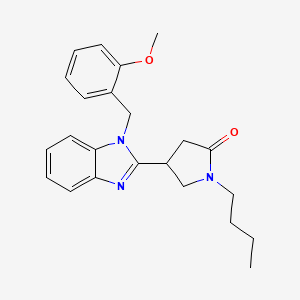 molecular formula C23H27N3O2 B2439925 1-Butyl-4-{1-[(2-methoxyphenyl)methyl]benzimidazol-2-yl}pyrrolidin-2-one CAS No. 912901-41-8