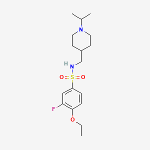 molecular formula C17H27FN2O3S B2439928 4-ethoxy-3-fluoro-N-((1-isopropylpiperidin-4-yl)methyl)benzenesulfonamide CAS No. 952983-03-8