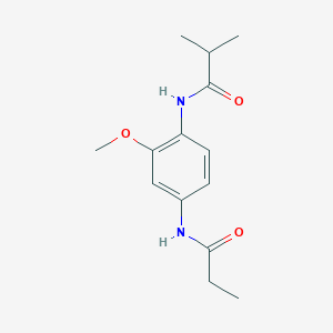 molecular formula C14H20N2O3 B243993 N-[2-methoxy-4-(propanoylamino)phenyl]-2-methylpropanamide 