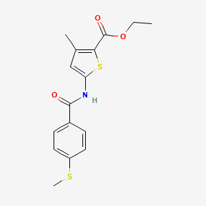 molecular formula C16H17NO3S2 B2439943 Ethyl 3-methyl-5-(4-(methylthio)benzamido)thiophene-2-carboxylate CAS No. 896353-79-0