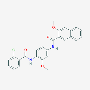 molecular formula C26H21ClN2O4 B243995 N-{4-[(2-chlorobenzoyl)amino]-3-methoxyphenyl}-3-methoxy-2-naphthamide 