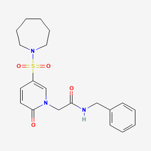 molecular formula C20H25N3O4S B2439958 2-(5-(azepan-1-ylsulfonyl)-2-oxopyridin-1(2H)-yl)-N-benzylacetamide CAS No. 1251690-51-3
