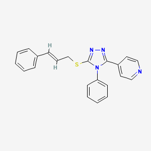 4-(4-phenyl-5-{[(2E)-3-phenylprop-2-en-1-yl]sulfanyl}-4H-1,2,4-triazol-3-yl)pyridine
