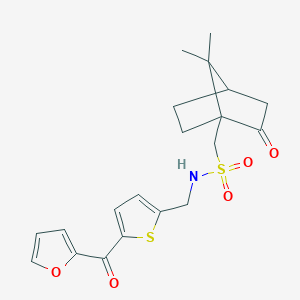 1-(7,7-dimethyl-2-oxobicyclo[2.2.1]heptan-1-yl)-N-((5-(furan-2-carbonyl)thiophen-2-yl)methyl)methanesulfonamide