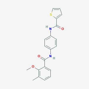 molecular formula C20H18N2O3S B243997 N-{4-[(2-methoxy-3-methylbenzoyl)amino]phenyl}-2-thiophenecarboxamide 