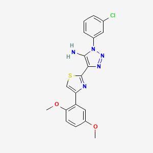 molecular formula C19H16ClN5O2S B2439970 1-(3-chlorophenyl)-4-[4-(2,5-dimethoxyphenyl)-1,3-thiazol-2-yl]-1H-1,2,3-triazol-5-amine CAS No. 1111432-90-6
