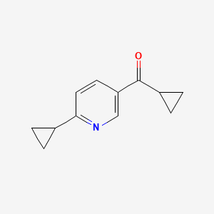 molecular formula C12H13NO B2439972 Cyclopropyl(6-cyclopropyl-3-pyridinyl)methanone CAS No. 56260-49-2