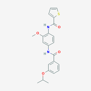 molecular formula C22H22N2O4S B243998 N-{4-[(3-isopropoxybenzoyl)amino]-2-methoxyphenyl}-2-thiophenecarboxamide 