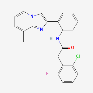 molecular formula C22H17ClFN3O B2439986 2-(2-chloro-6-fluorophenyl)-N-(2-(8-methylimidazo[1,2-a]pyridin-2-yl)phenyl)acetamide CAS No. 1795476-06-0