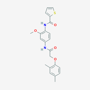molecular formula C22H22N2O4S B243999 N-(4-{[(2,4-dimethylphenoxy)acetyl]amino}-2-methoxyphenyl)-2-thiophenecarboxamide 