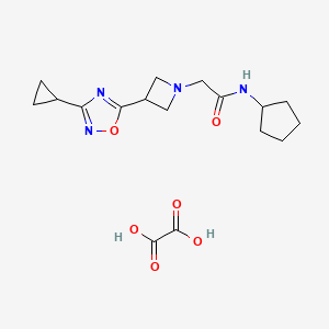 molecular formula C17H24N4O6 B2440003 环戊基-2-(3-(3-环丙基-1,2,4-恶二唑-5-基)氮杂环丁-1-基)乙酰胺草酸盐 CAS No. 1351620-14-8