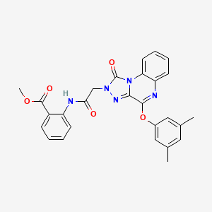 molecular formula C27H23N5O5 B2440012 2-({[4-(3,5-二甲基苯氧基)-1-氧代[1,2,4]三唑并[4,3-a]喹喔啉-2(1H)-基]乙酰}氨基)苯甲酸甲酯 CAS No. 1189375-39-0
