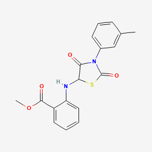 molecular formula C18H16N2O4S B2440017 Methyl 2-{[3-(3-methylphenyl)-2,4-dioxo-1,3-thiazolidin-5-yl]amino}benzoate CAS No. 1008023-87-7