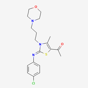 1-[(2Z)-2-[(4-chlorophenyl)imino]-4-methyl-3-[3-(morpholin-4-yl)propyl]-2,3-dihydro-1,3-thiazol-5-yl]ethan-1-one