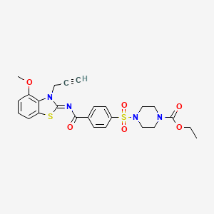 molecular formula C25H26N4O6S2 B2440019 (Z)-ethyl 4-((4-((4-methoxy-3-(prop-2-yn-1-yl)benzo[d]thiazol-2(3H)-ylidene)carbamoyl)phenyl)sulfonyl)piperazine-1-carboxylate CAS No. 868674-23-1