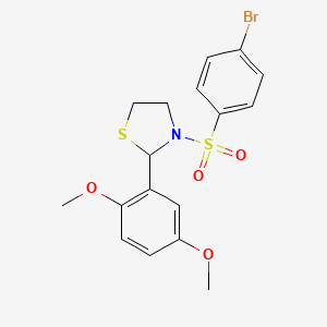 3-(4-Bromophenyl)sulfonyl-2-(2,5-dimethoxyphenyl)-1,3-thiazolidine