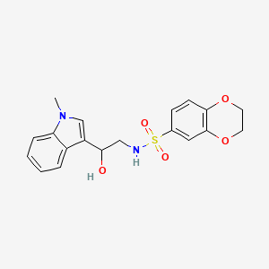 N-(2-hydroxy-2-(1-methyl-1H-indol-3-yl)ethyl)-2,3-dihydrobenzo[b][1,4]dioxine-6-sulfonamide