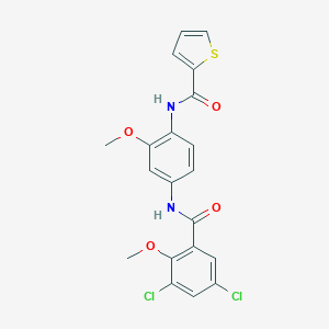molecular formula C20H16Cl2N2O4S B244003 N-{4-[(3,5-dichloro-2-methoxybenzoyl)amino]-2-methoxyphenyl}-2-thiophenecarboxamide 