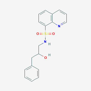 molecular formula C18H18N2O3S B2440031 N-(2-hydroxy-3-phenylpropyl)quinoline-8-sulfonamide CAS No. 2034266-12-9