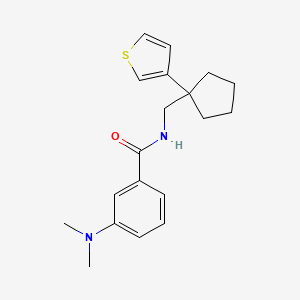 molecular formula C19H24N2OS B2440040 3-(dimethylamino)-N-((1-(thiophen-3-yl)cyclopentyl)methyl)benzamide CAS No. 2034574-82-6