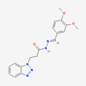molecular formula C18H19N5O3 B2440041 3-(1H-1,2,3-苯并三唑-1-基)-N'-(3,4-二甲氧基亚苄基)丙酰肼 CAS No. 326002-01-1