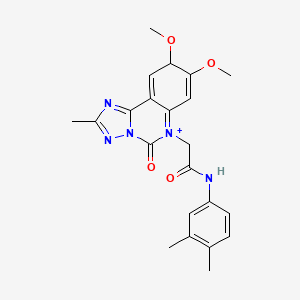 molecular formula C22H23N5O4 B2440049 2-{8,9-dimethoxy-2-methyl-5-oxo-5H,6H-[1,2,4]triazolo[1,5-c]quinazolin-6-yl}-N-(3,4-dimethylphenyl)acetamide CAS No. 2380187-78-8