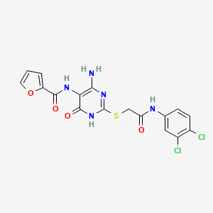 N-(4-amino-2-((2-((3,4-dichlorophenyl)amino)-2-oxoethyl)thio)-6-oxo-1,6-dihydropyrimidin-5-yl)furan-2-carboxamide