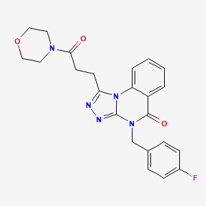 molecular formula C23H22FN5O3 B2440062 4-(4-氟苄基)-1-(3-吗啉-4-基-3-氧代丙基)[1,2,4]三唑并[4,3-a]喹唑啉-5(4H)-酮 CAS No. 902959-73-3