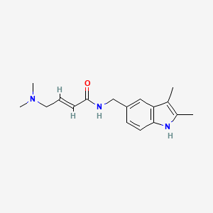 B2440066 (E)-4-(Dimethylamino)-N-[(2,3-dimethyl-1H-indol-5-yl)methyl]but-2-enamide CAS No. 2411333-04-3