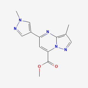 molecular formula C13H13N5O2 B2440074 methyl 3-methyl-5-(1-methyl-1H-pyrazol-4-yl)pyrazolo[1,5-a]pyrimidine-7-carboxylate CAS No. 1443278-83-8