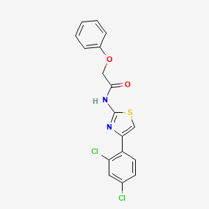 molecular formula C17H12Cl2N2O2S B2440082 N-[4-(2,4-二氯苯基)-1,3-噻唑-2-基]-2-苯氧基乙酰胺 CAS No. 477568-97-1