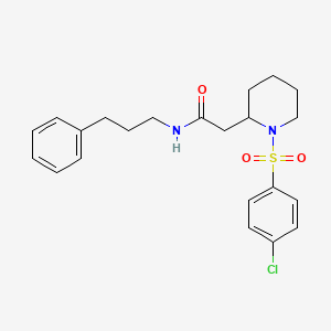 molecular formula C22H27ClN2O3S B2440083 2-(1-((4-氯苯基)磺酰基)哌啶-2-基)-N-(3-苯基丙基)乙酰胺 CAS No. 941955-62-0