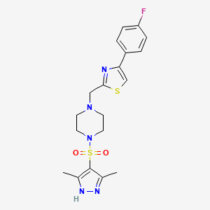 2-((4-((3,5-dimethyl-1H-pyrazol-4-yl)sulfonyl)piperazin-1-yl)methyl)-4-(4-fluorophenyl)thiazole