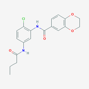N-[5-(butanoylamino)-2-chlorophenyl]-2,3-dihydro-1,4-benzodioxine-6-carboxamide