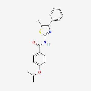 molecular formula C20H20N2O2S B2440090 4-イソプロポキシ-N-(5-メチル-4-フェニルチアゾール-2-イル)ベンザミド CAS No. 681236-36-2