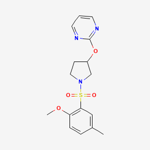 2-((1-((2-Methoxy-5-methylphenyl)sulfonyl)pyrrolidin-3-yl)oxy)pyrimidine