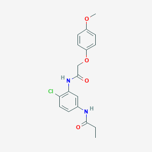molecular formula C18H19ClN2O4 B244010 N-(4-chloro-3-{[(4-methoxyphenoxy)acetyl]amino}phenyl)propanamide 