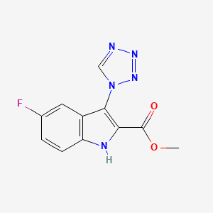 molecular formula C11H8FN5O2 B2440100 methyl 5-fluoro-3-(1H-tetrazol-1-yl)-1H-indole-2-carboxylate CAS No. 924871-34-1