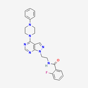 2-fluoro-N-(2-(4-(4-phenylpiperazin-1-yl)-1H-pyrazolo[3,4-d]pyrimidin-1-yl)ethyl)benzamide