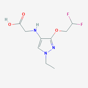 molecular formula C9H13F2N3O3 B2440107 2-[[3-(2,2-Difluoroethoxy)-1-ethylpyrazol-4-yl]amino]acetic acid CAS No. 2247206-33-1