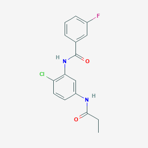 molecular formula C16H14ClFN2O2 B244011 N-[2-chloro-5-(propionylamino)phenyl]-3-fluorobenzamide 