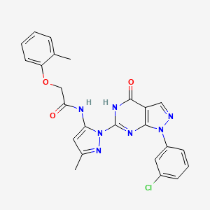 molecular formula C24H20ClN7O3 B2440113 N-(1-(1-(3-氯苯基)-4-氧代-4,5-二氢-1H-吡唑并[3,4-d]嘧啶-6-基)-3-甲基-1H-吡唑-5-基)-2-(邻甲苯氧基)乙酰胺 CAS No. 1172916-15-2