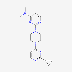 molecular formula C17H23N7 B2440115 2-[4-(2-Cyclopropylpyrimidin-4-yl)piperazin-1-yl]-N,N-dimethylpyrimidin-4-amine CAS No. 2415456-35-6