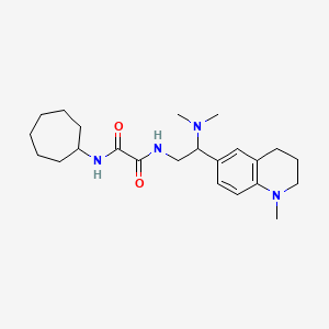 molecular formula C23H36N4O2 B2440116 N1-cycloheptyl-N2-(2-(dimethylamino)-2-(1-methyl-1,2,3,4-tetrahydroquinolin-6-yl)ethyl)oxalamide CAS No. 921923-52-6