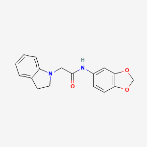 N-Benzo[D]1,3-dioxolen-5-YL-2-indolinylethanamide