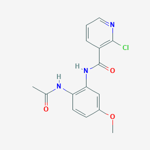 molecular formula C15H14ClN3O3 B2440123 2-chloro-N-(2-acetamido-5-methoxyphenyl)pyridine-3-carboxamide CAS No. 1376291-27-8