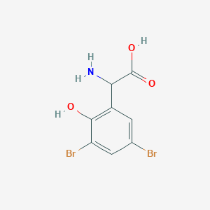 molecular formula C8H7Br2NO3 B2440128 2-Amino-2-(3,5-dibromo-2-hydroxyphenyl)acetic acid CAS No. 1259983-70-4