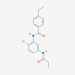 molecular formula C18H19ClN2O2 B244013 N-[2-chloro-5-(propanoylamino)phenyl]-4-ethylbenzamide 